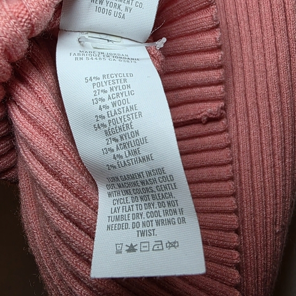 Aerie Ribbed Stretch Polo Top Short Sleeve Knit Sweater Shirt Coral Pink M - Picture 8 of 8